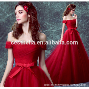 Cestbella TS1132 Elegante vestidos de noche de la vendimia con las mangas del casquillo Rojo Lace los vestidos de bola formales vestido largo 2017